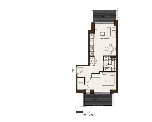 Egedal Stationsby - Dejlig lys 2-vær. lejebolig med hele 2 altaner