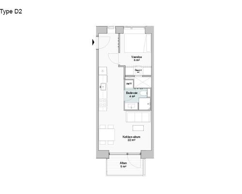 2 værelses lejlighed i Odense M