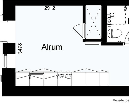 1 værelses lejlighed i Viborg