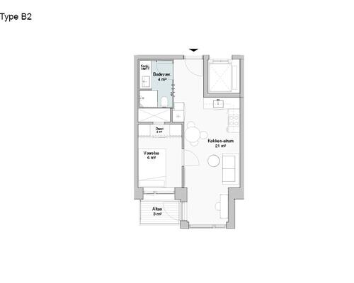 2 værelses lejlighed i Odense M