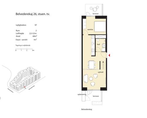 2 værelses lejlighed i København SV