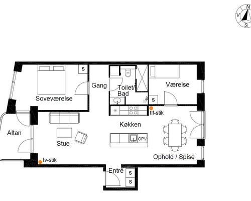 3 værelses lejlighed i København Ø