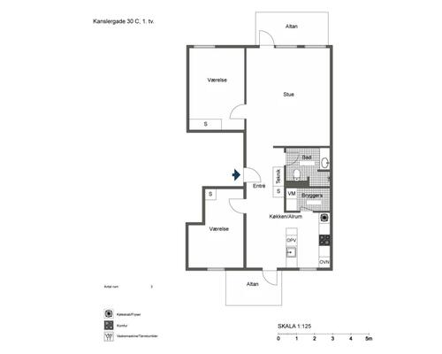 3 værelses lejlighed i Odense C