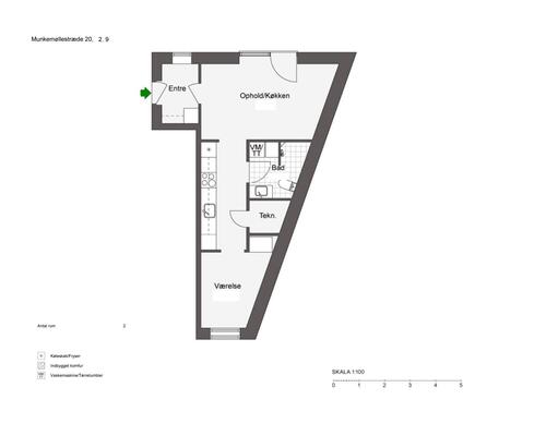 2 værelses lejlighed i Odense C