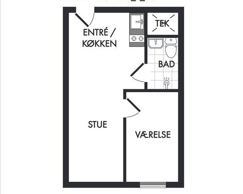 2 værelses lejlighed i Frederiksberg