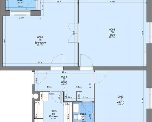 3 værelses lejlighed i Randers SØ