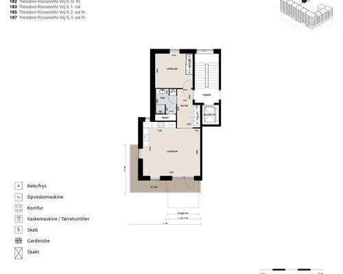 2 værelses lejlighed i København SV