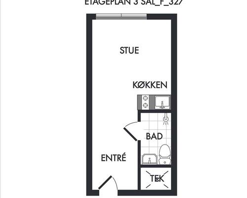 1 værelses lejlighed i Frederiksberg