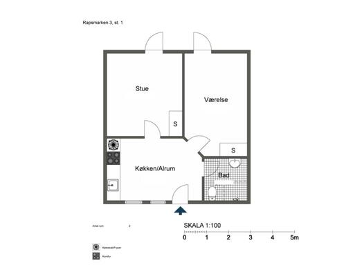 2 værelses lejlighed i Odense S
