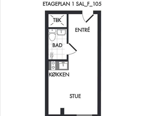 1 værelses lejlighed i Frederiksberg