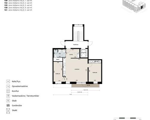 3 værelses lejlighed i København SV