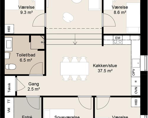 5 værelses hus i Børkop