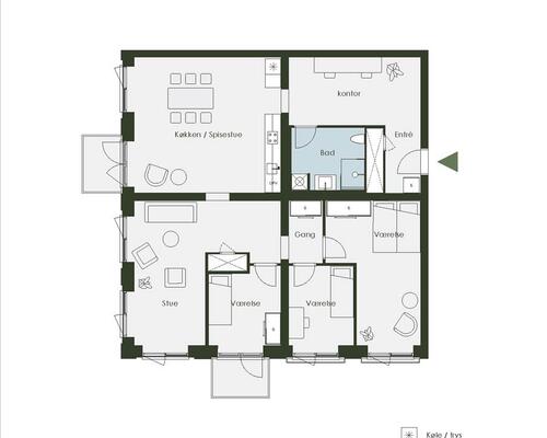 5 værelses lejlighed i København S