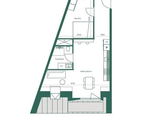 Super lækker 2-værelses lejlighed