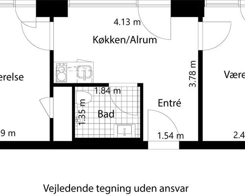 2 værelses lejlighed i Valby