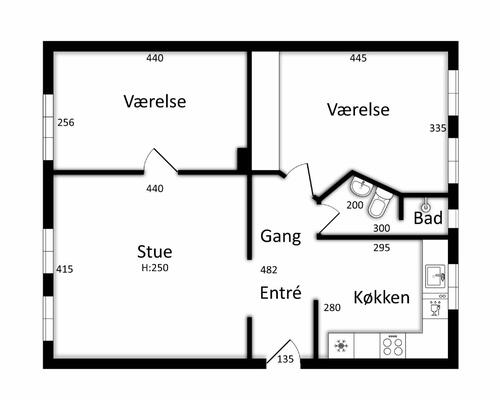 3 værelses lejlighed i Rødding