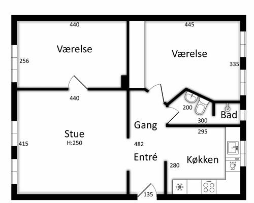 3 værelses lejlighed i Rødding