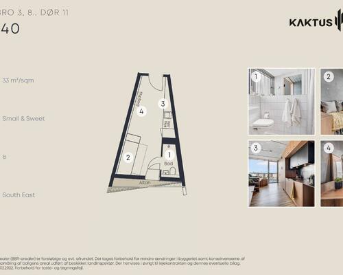 1 værelses lejlighed i København V