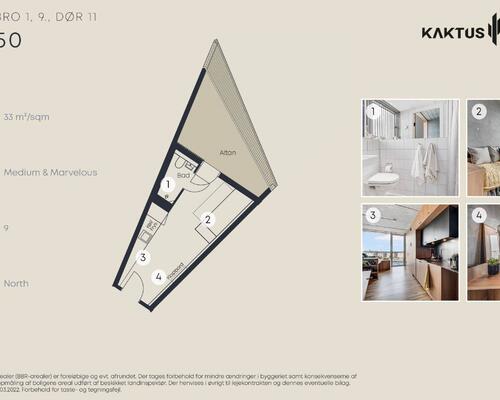 1 værelses lejlighed i København V