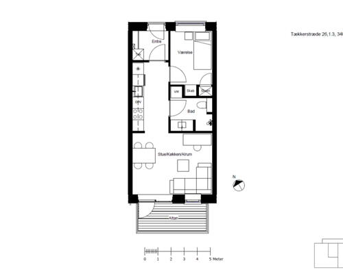Lys 2-værelses bolig med solrig altan. Depotrum i kælderen, og tæt på indkøb og natur