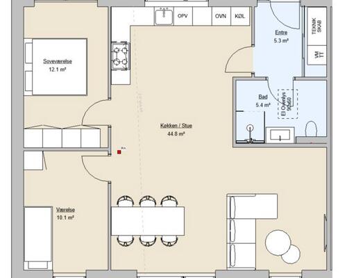 2 værelses lejlighed i Billund