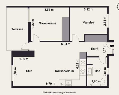 2 værelses lejlighed i Herning