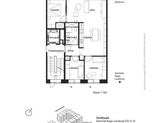 3 værelses lejlighed i Valby