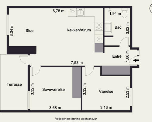 2 værelses lejlighed i Herning