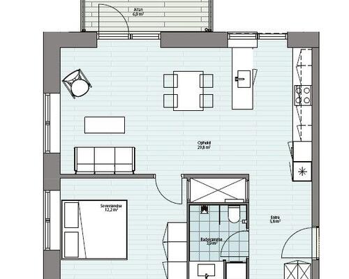 Skøn 2 vær. lejlighed udlejes i det skønne Strandhøjen