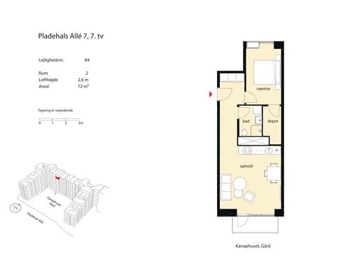 2 værelses lejlighed i København SV
