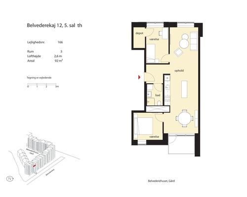3 værelses lejlighed i København SV