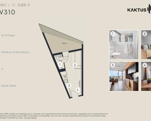 1 værelses lejlighed i København V