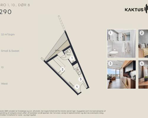 1 værelses lejlighed i København V