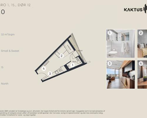 1 værelses lejlighed i København V