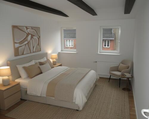 Charmerende taglejlighed med altan og fjordudsigt