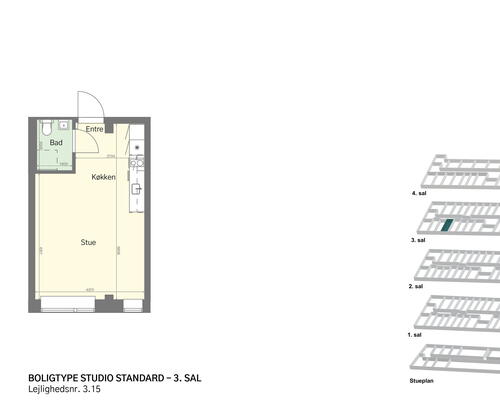 Studio med albuerum og byens puls tæt på