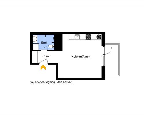 1 værelses lejlighed i Åbyhøj