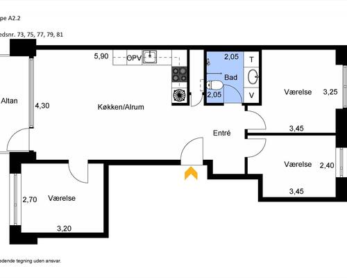 4 værelses lejlighed i København SV