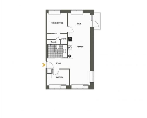 3 værelses lejlighed i København SV