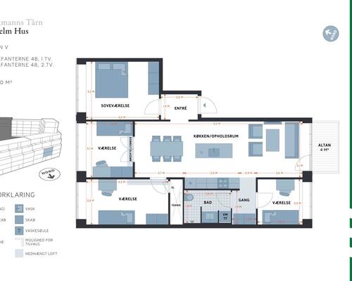 5 værelses lejlighed i København V