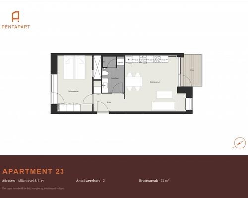 2 værelses lejlighed i København SV