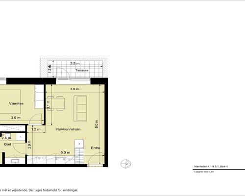 Teglværkskanten - Lækker og lys 2-værelses lejlighed med egen terrasse