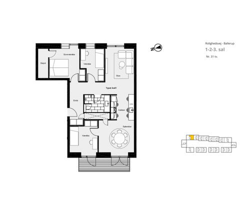 Lækker og stilfuld 4-værelses lejlighed med altan, stor stue og central belligenhed