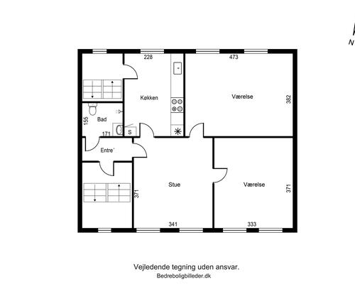 Lys og velindrettet lejlighed med god planløsning