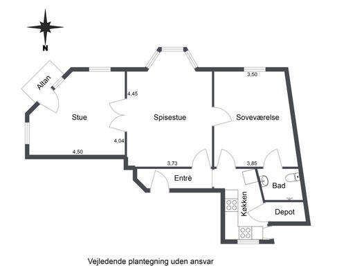 Hyggelig 3-værelses lejlighed i Aalborg midtby