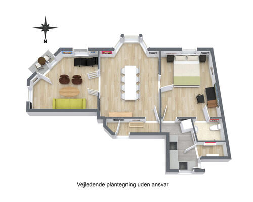 Hyggelig 3-værelses lejlighed i Aalborg midtby