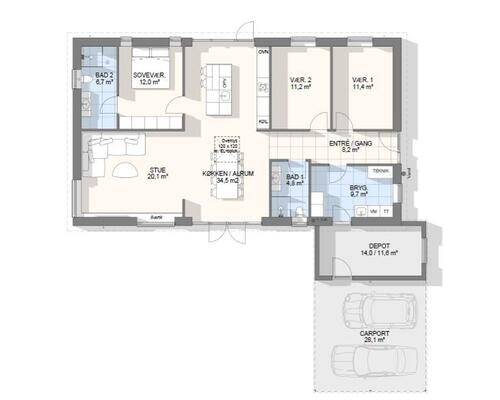 1 værelses lejlighed i Holstebro