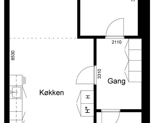 2 værelses lejlighed i Kjellerup