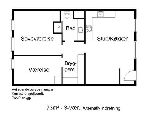 3 værelses lejlighed i Viby J