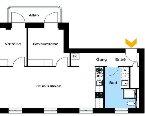 3 værelses lejlighed i Århus C